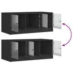 HKH Mesa de Centro com Portas de Preto em Vidro