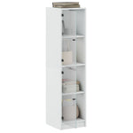Aparador alto HKH de madera prensada y cristal con cuatro compartimentos de 35 x 37 x 142 cm - Blanco