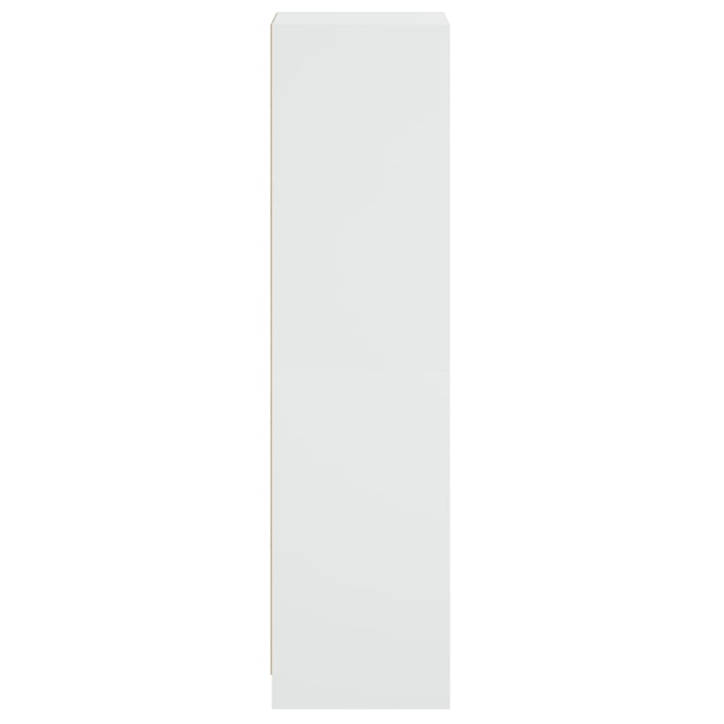Aparador alto HKH de madera prensada y cristal con cuatro compartimentos de 35 x 37 x 142 cm - Blanco