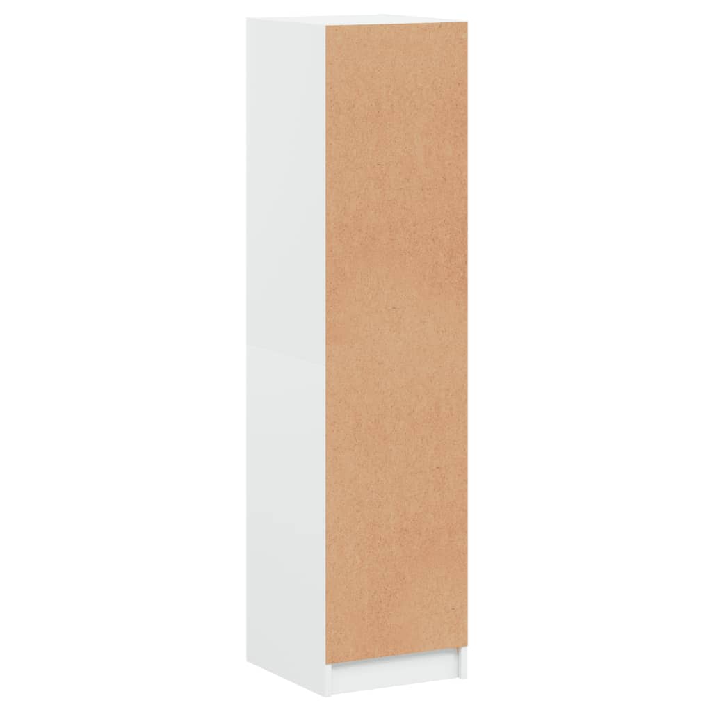 Aparador alto HKH de madera prensada y cristal con cuatro compartimentos de 35 x 37 x 142 cm - Blanco