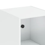 Aparador alto HKH de madera prensada y cristal con cuatro compartimentos de 35 x 37 x 142 cm - Blanco
