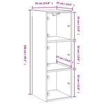 HKH Armario de pared con puertas de cristal en Roble Sonoma - 35x37x100 cm