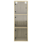 HKH Armario de pared con puertas de cristal en Roble Sonoma - 35x37x100 cm