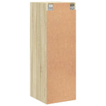 HKH Armario de pared con puertas de cristal en Roble Sonoma - 35x37x100 cm