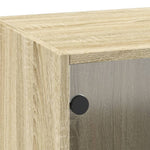 HKH Armario de pared con puertas de cristal en Roble Sonoma - 35x37x100 cm