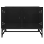 HKH Mesa de Centro com Portas de Preto em Vidro