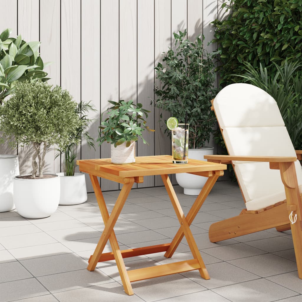 HKH Mesa de jardín plegable de madera maciza de acacia - Marrón