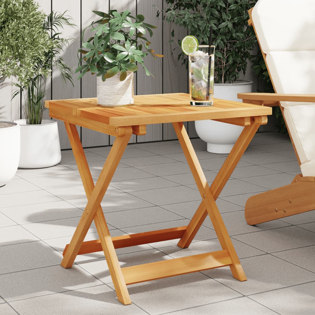 HKH Mesa de jardín plegable de madera maciza de acacia - Marrón