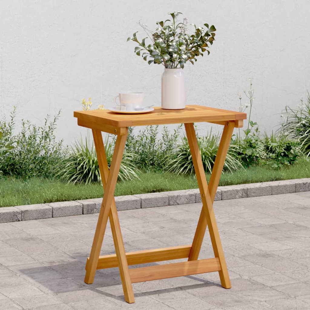 HKH Mesa de Jardim Dobrável 50x36x60 Cm Madeira de Acácia Maciça - Marrom
