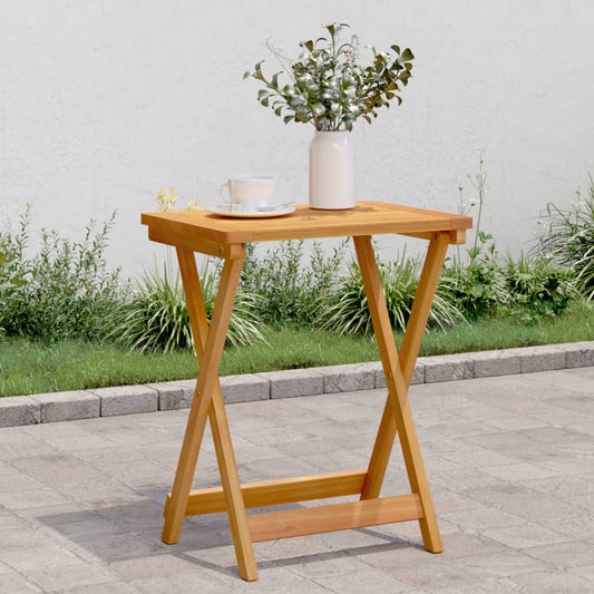 HKH Mesa de Jardim Dobrável 50x36x60 Cm Madeira de Acácia Maciça - Marrom