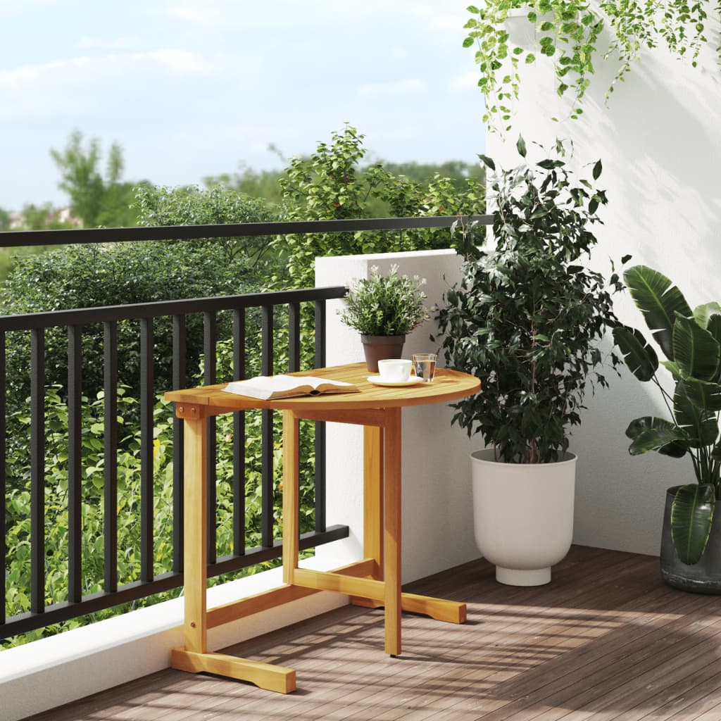 HKH Mesa de Varanda Dobrável 90x60x72 Cm Madeira de Acácia Maciça - Marrom