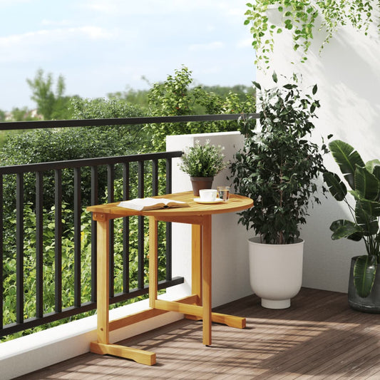 HKH Mesa de Varanda Dobrável 90x60x72 Cm Madeira de Acácia Maciça - Marrom
