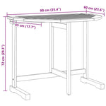 HKH Mesa de Varanda Dobrável 90x60x72 Cm Madeira de Acácia Maciça - Marrom