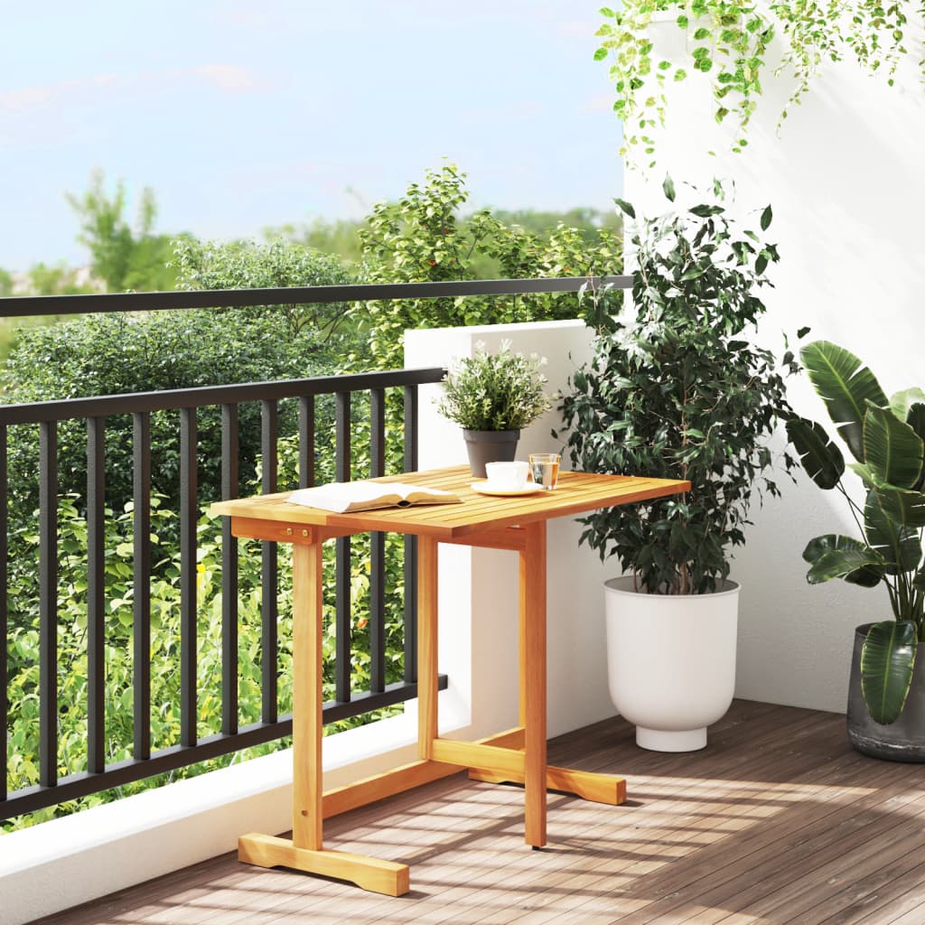HKH Mesa de Varanda Dobrável 90x60x72 Cm Madeira de Acácia Maciça - Marrom