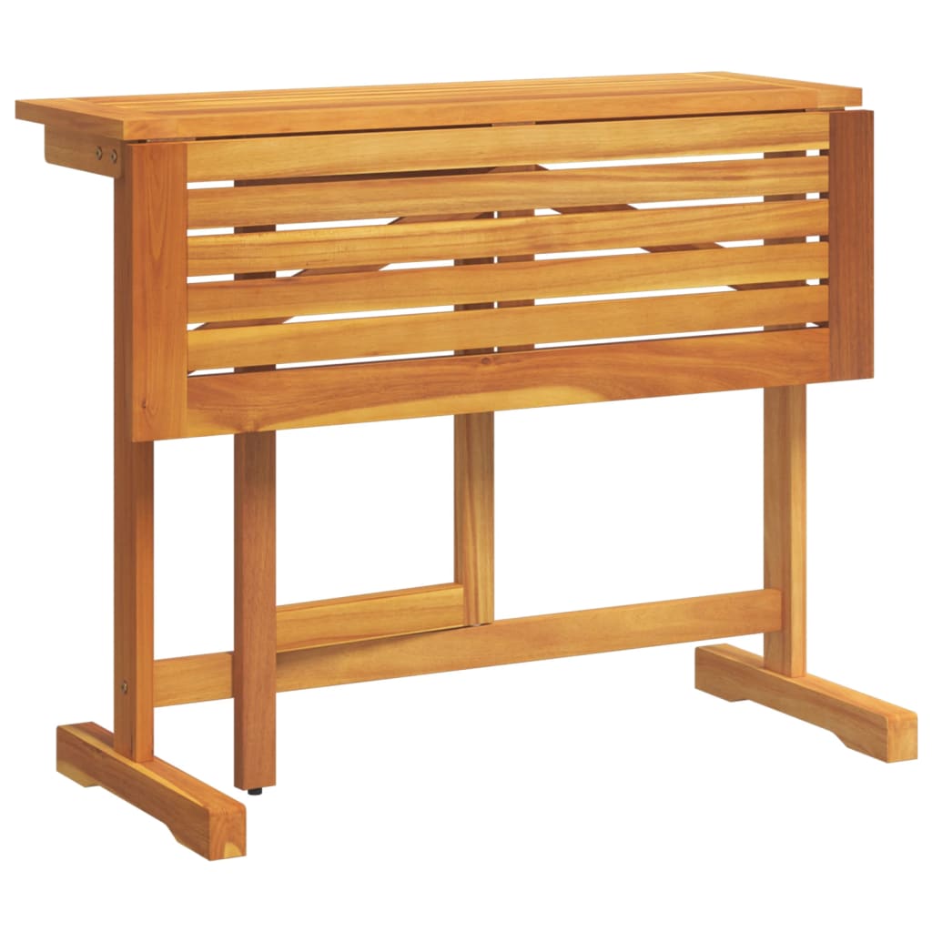 HKH Mesa de Varanda Dobrável 90x60x72 Cm Madeira de Acácia Maciça - Marrom