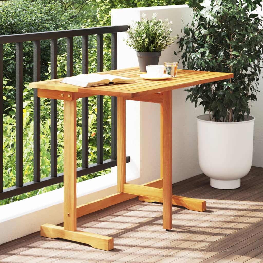 HKH Mesa de Varanda Dobrável 90x60x72 Cm Madeira de Acácia Maciça - Marrom