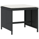 HKH Bancos de Jardim com Almofadões 4 Pcs 41x41x36 Cm Vime Pe - Preto
