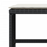 HKH Bancos de Jardim com Almofadões 4 Pcs 41x41x36 Cm Vime Pe - Preto