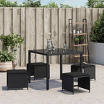 HKH Bancos de Jardín con Cojines 4 Piezas 41x41x36 Cm Ratán PE - Negro