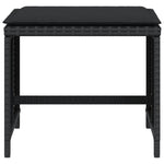 HKH Bancos de Jardín con Cojines 4 Piezas 41x41x36 Cm Ratán PE - Negro