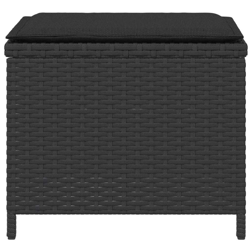 HKH Bancos de Jardín con Cojines 4 Piezas 41x41x36 Cm Ratán PE - Negro