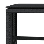 HKH Bancos de Jardín con Cojines 4 Piezas 41x41x36 Cm Ratán PE - Negro