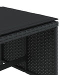 HKH Bancos de Jardín con Cojines 4 Piezas 41x41x36 Cm Ratán PE - Negro