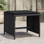 HKH Bancos de Jardín con Cojines 4 Piezas 41x41x36 Cm Ratán PE - Negro