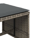 Bancos de jardín HKH con cojines 4 Piezas 41x41x36 Cm Ratán PE - Gris