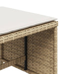 HKH Bancos de Jardim com Almofadões 4 Pcs 41x41x36 Cm Vime Pe - Bege