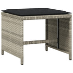 Bancos de jardín HKH con cojines 4 unidades 41x41x36cm Ratán Pie Gris claro - Gris