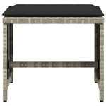 Bancos de jardín HKH con cojines 4 unidades 41x41x36cm Ratán Pie Gris claro - Gris