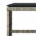 Bancos de jardín HKH con cojines 4 unidades 41x41x36cm Ratán Pie Gris claro - Gris