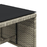 Bancos de jardín HKH con cojines 4 unidades 41x41x36cm Ratán Pie Gris claro - Gris
