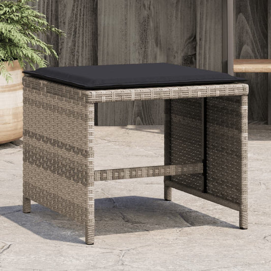 HKH Bancos Jardim C/ Almofadões 4pcs 41x41x36cm Vime Pe Cinza-claro - Cinzento