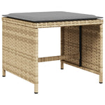 HKH Cojines de banco para jardín 4 uds. 41x41x36 cm ratán PE mixto - Beige
