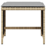 HKH Cojines de banco para jardín 4 uds. 41x41x36 cm ratán PE mixto - Beige