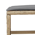 HKH Cojines de banco para jardín 4 uds. 41x41x36 cm ratán PE mixto - Beige