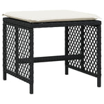 HKH Bancos de Jardim com Almofadões 4 Pcs 41x41x36 Cm Vime Pe - Preto