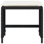 HKH Bancos de Jardim com Almofadões 4 Pcs 41x41x36 Cm Vime Pe - Preto
