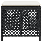 HKH Bancos de Jardim com Almofadões 4 Pcs 41x41x36 Cm Vime Pe - Preto