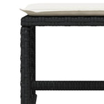HKH Bancos de Jardim com Almofadões 4 Pcs 41x41x36 Cm Vime Pe - Preto