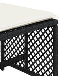 HKH Bancos de Jardim com Almofadões 4 Pcs 41x41x36 Cm Vime Pe - Preto