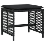 HKH Bancos de Jardín con Cojines 4 Piezas 41x41x36 Cm Ratán PE - Negro