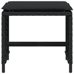 HKH Bancos de Jardín con Cojines 4 Piezas 41x41x36 Cm Ratán PE - Negro