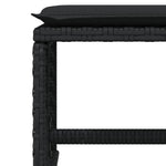 HKH Bancos de Jardín con Cojines 4 Piezas 41x41x36 Cm Ratán PE - Negro