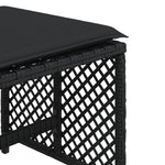HKH Bancos de Jardín con Cojines 4 Piezas 41x41x36 Cm Ratán PE - Negro