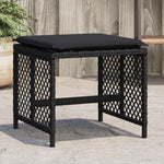 HKH Bancos de Jardín con Cojines 4 Piezas 41x41x36 Cm Ratán PE - Negro
