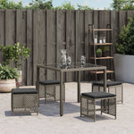 Bancos de jardín HKH con cojines 4 Piezas 41x41x36 Cm Ratán PE - Gris