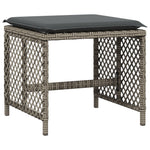 Bancos de jardín HKH con cojines 4 Piezas 41x41x36 Cm Ratán PE - Gris
